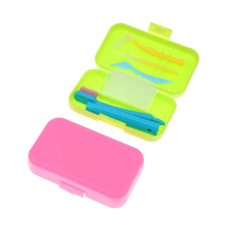 Dental Cleaning Care Kits Portable Travel Oral Cleaning Kits Detachable Toothbrush Interdental Brush Tongue Scraper Storage Case