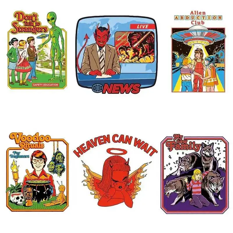 Europe Retro Custom Iron On Heat Transfer Sticker Patch DIY Patches For Children Woman T-shirt Print Clothes Stickers