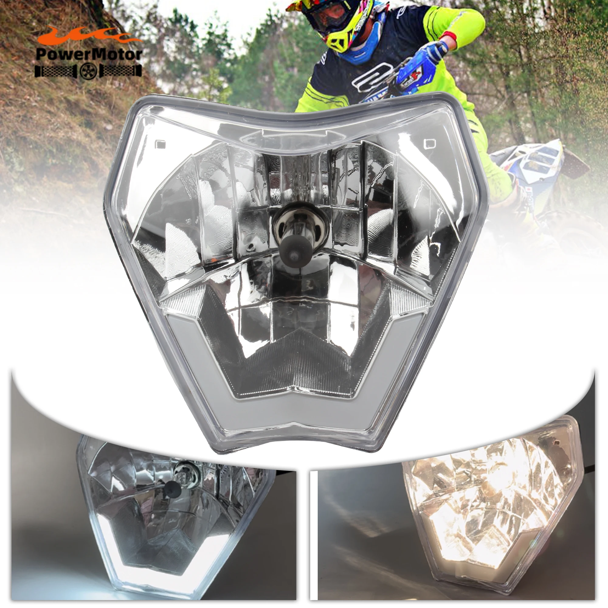 

For KTM 2024 EXC XC SX XCW EXCF SXW SXF 125-500 Enduro Motorcycle Halogen LED Headlight High Brightness Dirt Bike Accessories