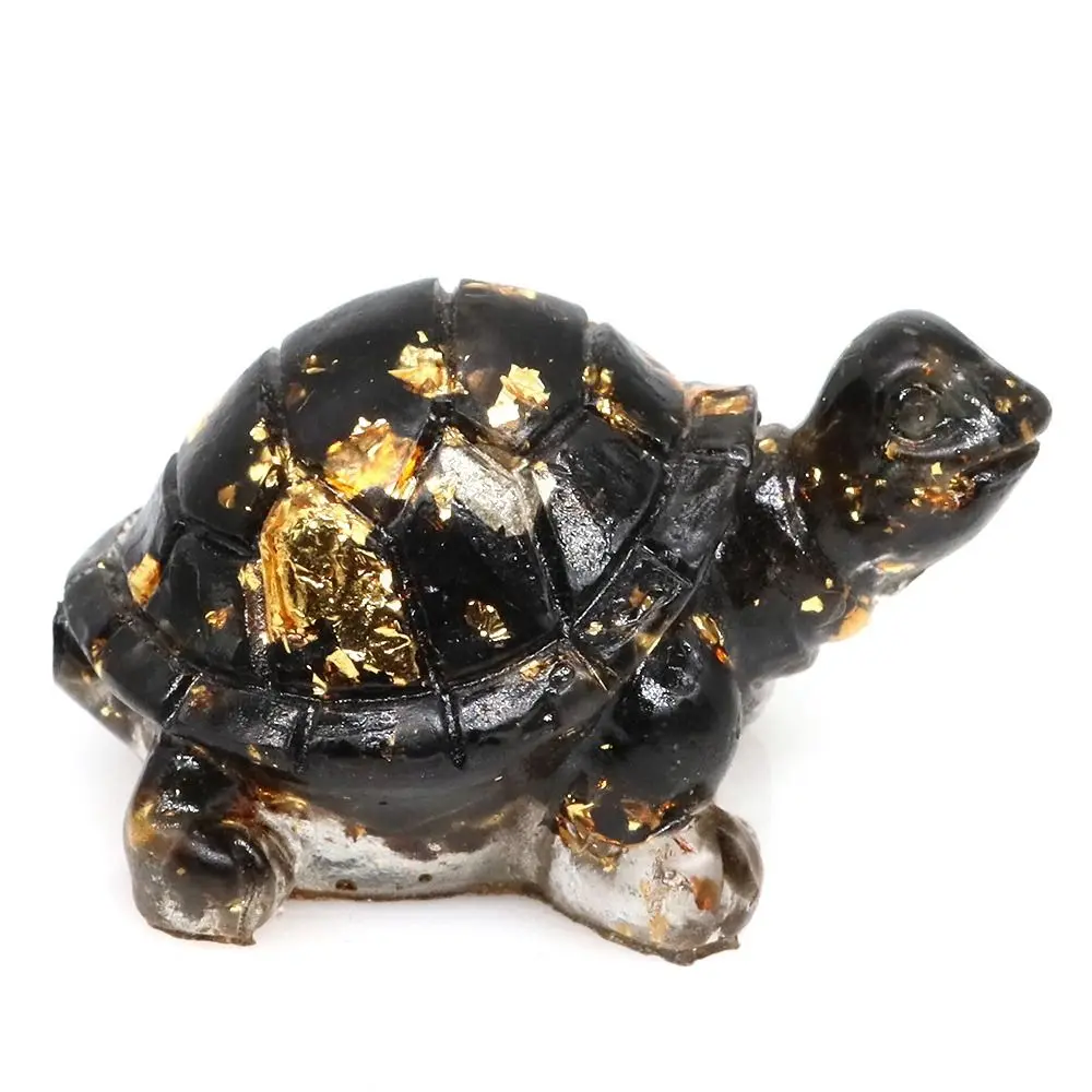 

50MM Animals Crystal Epoxy Turtle Statue Tortoise Natural Pocket Tortoise Figurine Crystal Epoxy Home