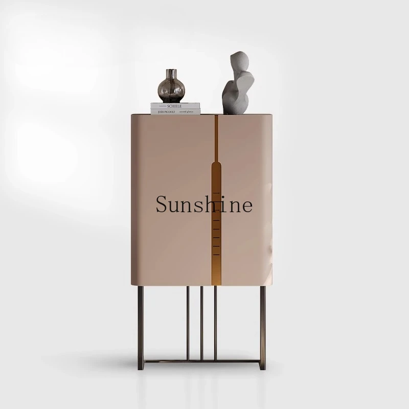 

Italian minimalist entrance, high-end light luxury meal, high-end storage against the wall, wine cabinet