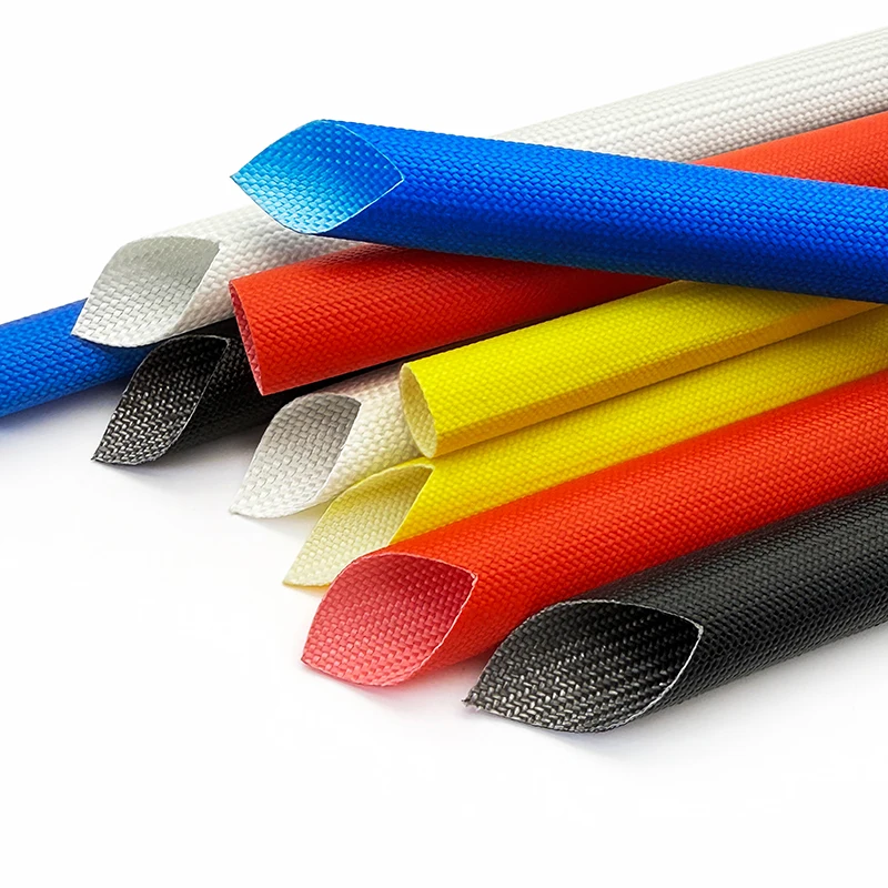 1–20mm ID 200°C Fiberglass Insulation Tube  Heat Resistant Silicone Resin Braided Flame Proof Sleeve For Machinery Cable Wiring