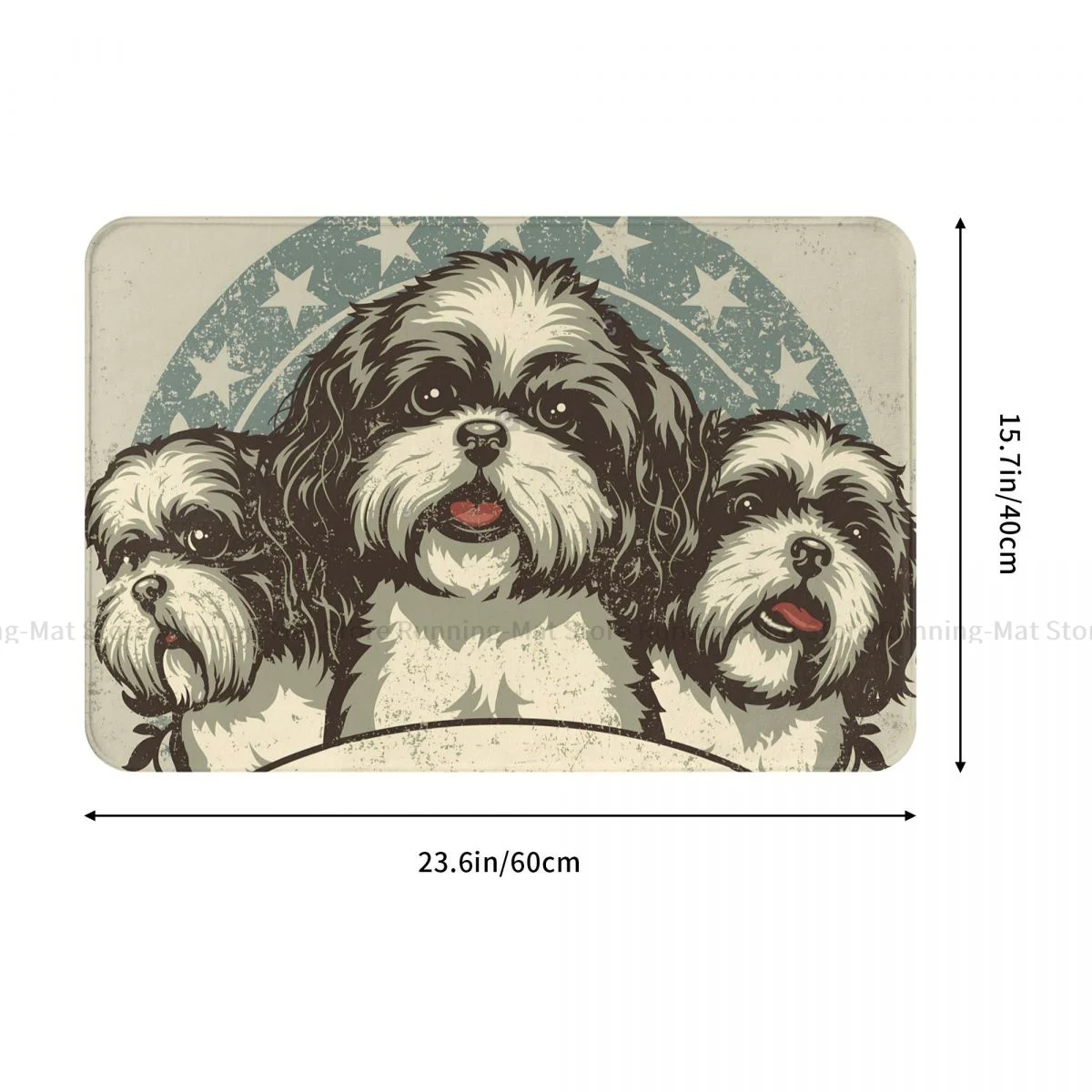 Dog Lover Man Bathroom Non-Slip Carpet Shih Tzu Crest Design Living Room Mat Welcome Doormat Floor Decoration Rug