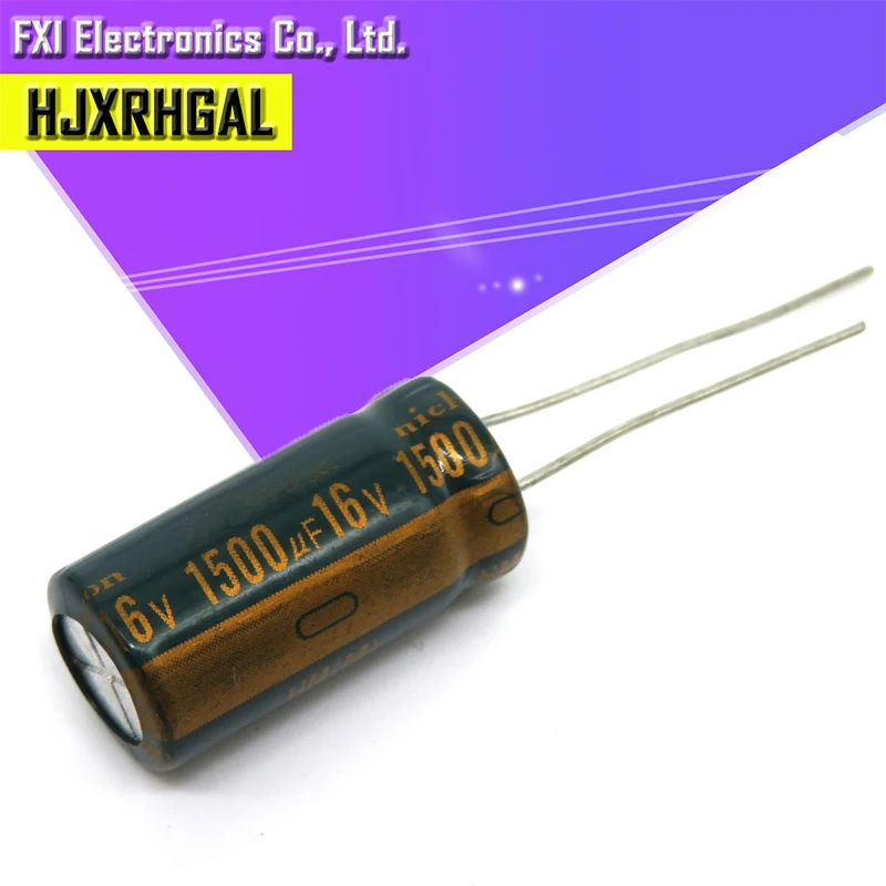 Capacitor eletrolítico original, 16V, 1500UF, 10x20mm, 1500UF, novo, 10 unidades