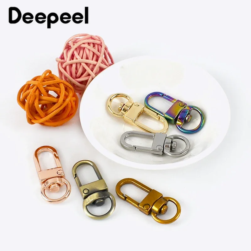 10/30pcs Deepeel 10/13mm Metal Bags Hook Buckles KeyChain Connector Dog Collar Clasp Buckle DIY Handmade Decoration Accessories