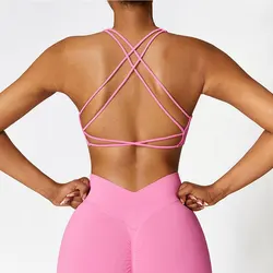 Sexy Fitness Sports Bra for Women Push Up Cross Strap Running Gym Training Running Workout Yoga Sports Underwear Crop Tops