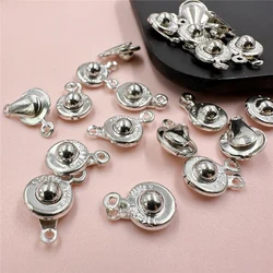 20pcs/bag 9mm Alloy Snap-fastener Parts For Jewelry Making Necklace Bracelet Connector Handmade DIY Crafts Wholesale