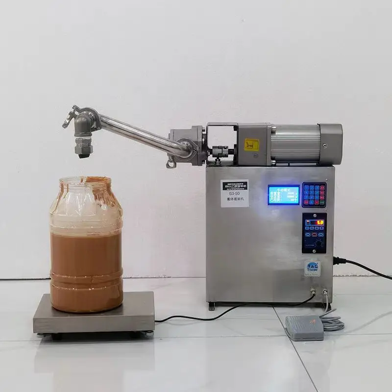 Sesame Paste Honey Paste Body Sauce Granular Minced Meat Flexible Pump Weighing Quantitative Filling and Sealing Machine