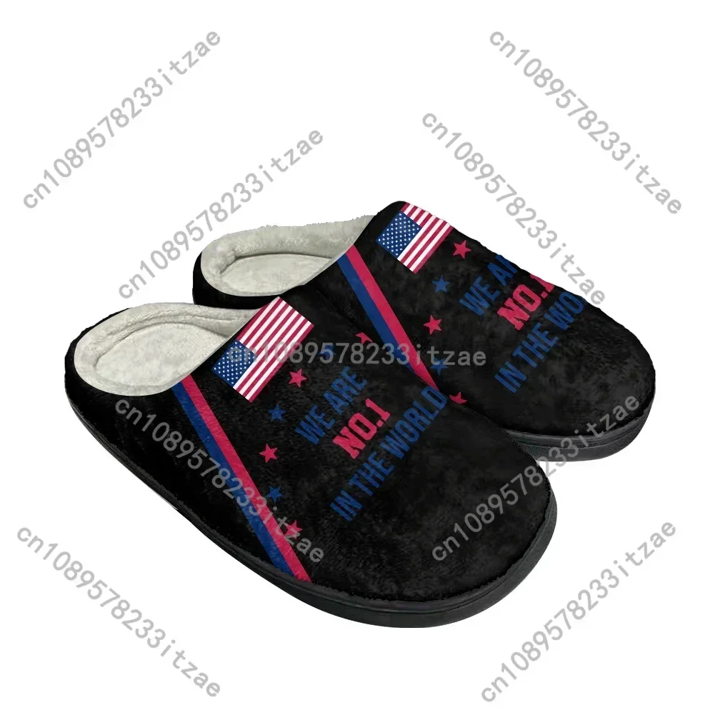 Hot USA Flag Home Pantofole personalizzate in cotone Uomo Donna Gioventù Ragazzo Ragazza Sandali American Prode Peluche Casual Mantieni calde Scarpe Pantofola