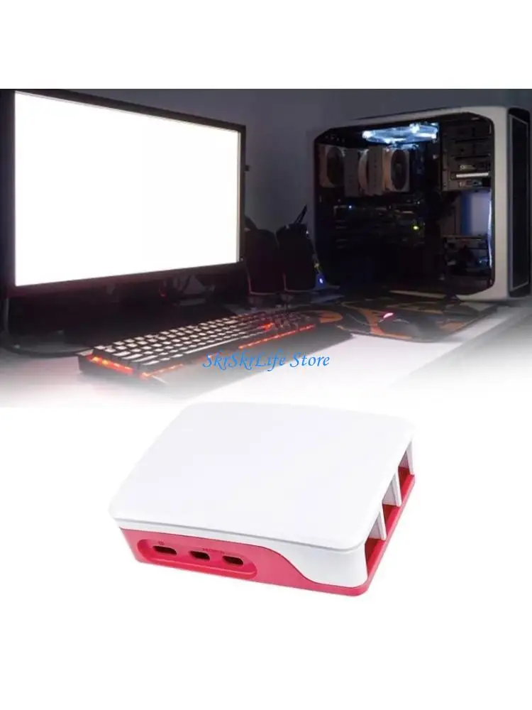 

E65E for RPI5 Heatsink Housing Enclosure Plastic Shell with Cooling Fan Heatsinks Box