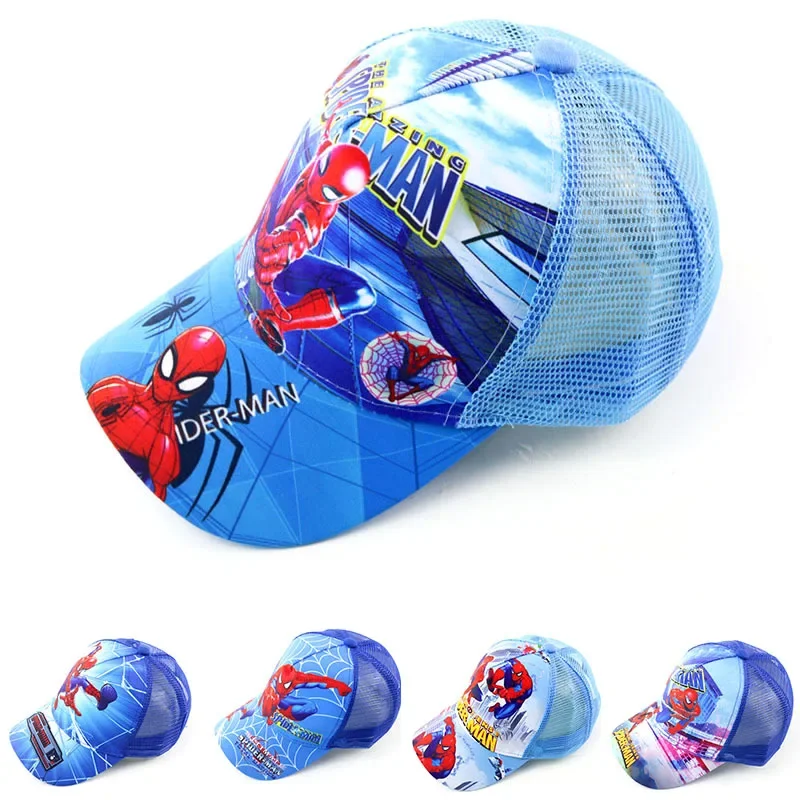 Cool Marvel Spiderman Kid's Baseball Cap Spiderman Avengers 2024 Summer Mesh Hat Boys Girls Baby Children Caps Adjustable