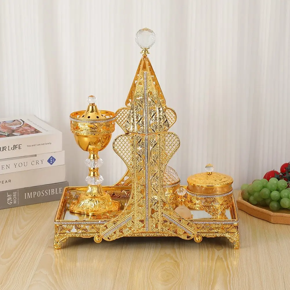Incense burner set retro light luxury metal incense burner home jewelry ornament personalized portable incense burner set