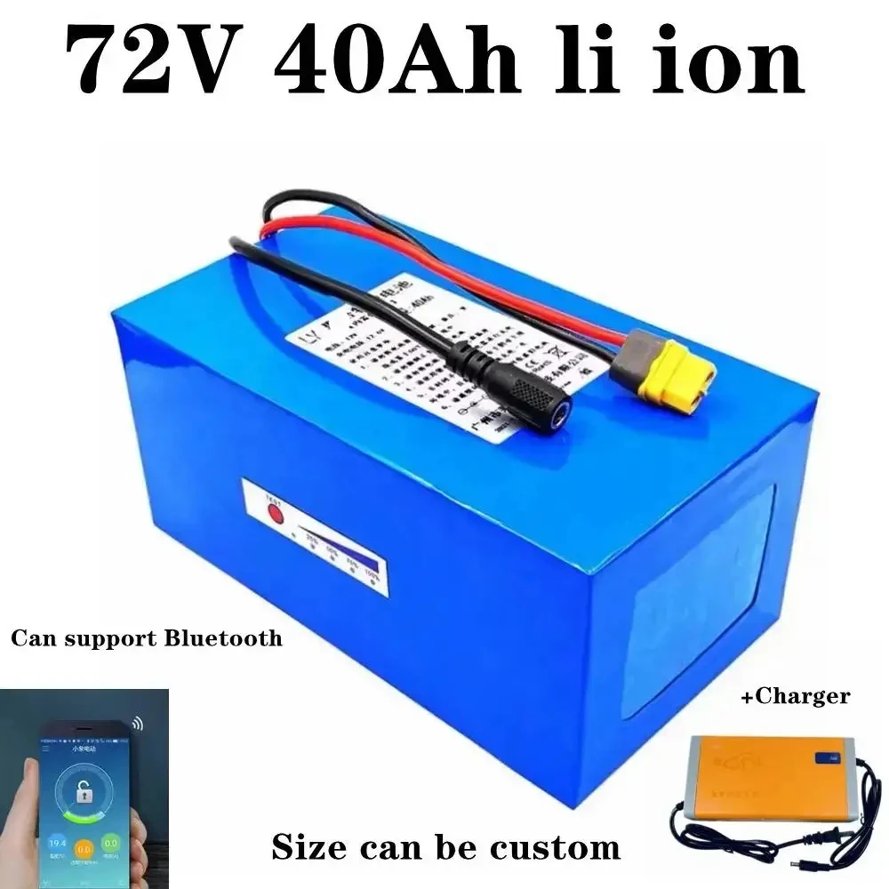 

72v 40Ah li-ion battery bluetooth BMS APP lithium ion for 5000w 3000w bicycle scooter bike Motorcycle + 10A charger