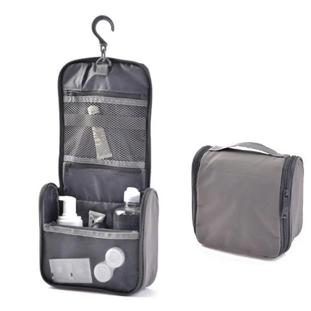 

Foldable Travel Cosmetic Bag Waterproof Large Capacity Carabiner Folding Wash Bag Portable Wet-Dry Compartments Toiletry Bag