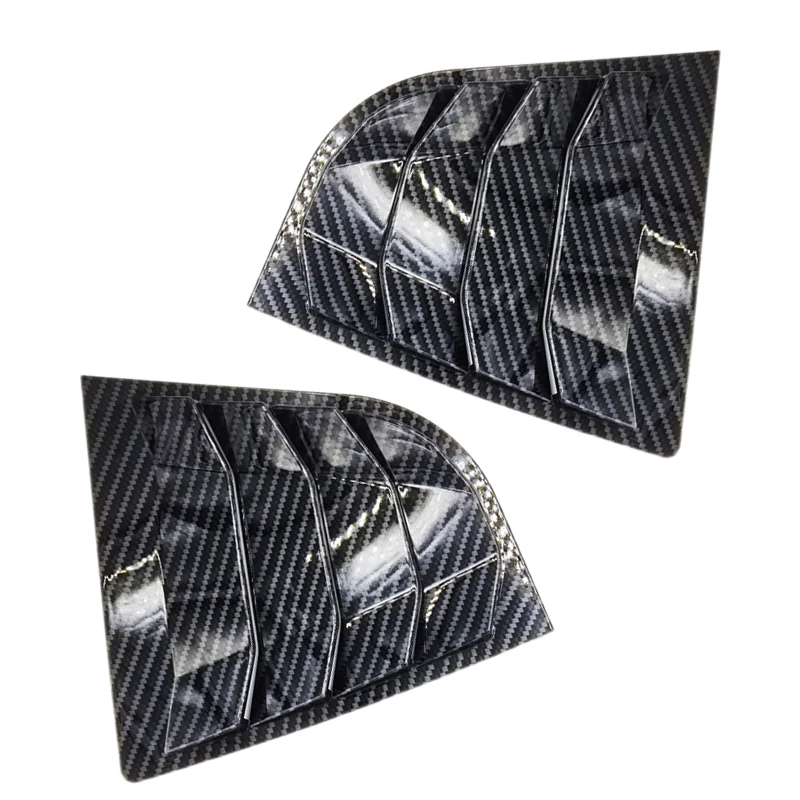 1 Pair Car Rear Left Right Side Window Vent Scoop Louver Cover Carbon Fiber Style Fit For Kia K3 Forte 2014 2015 2016 2017 2018