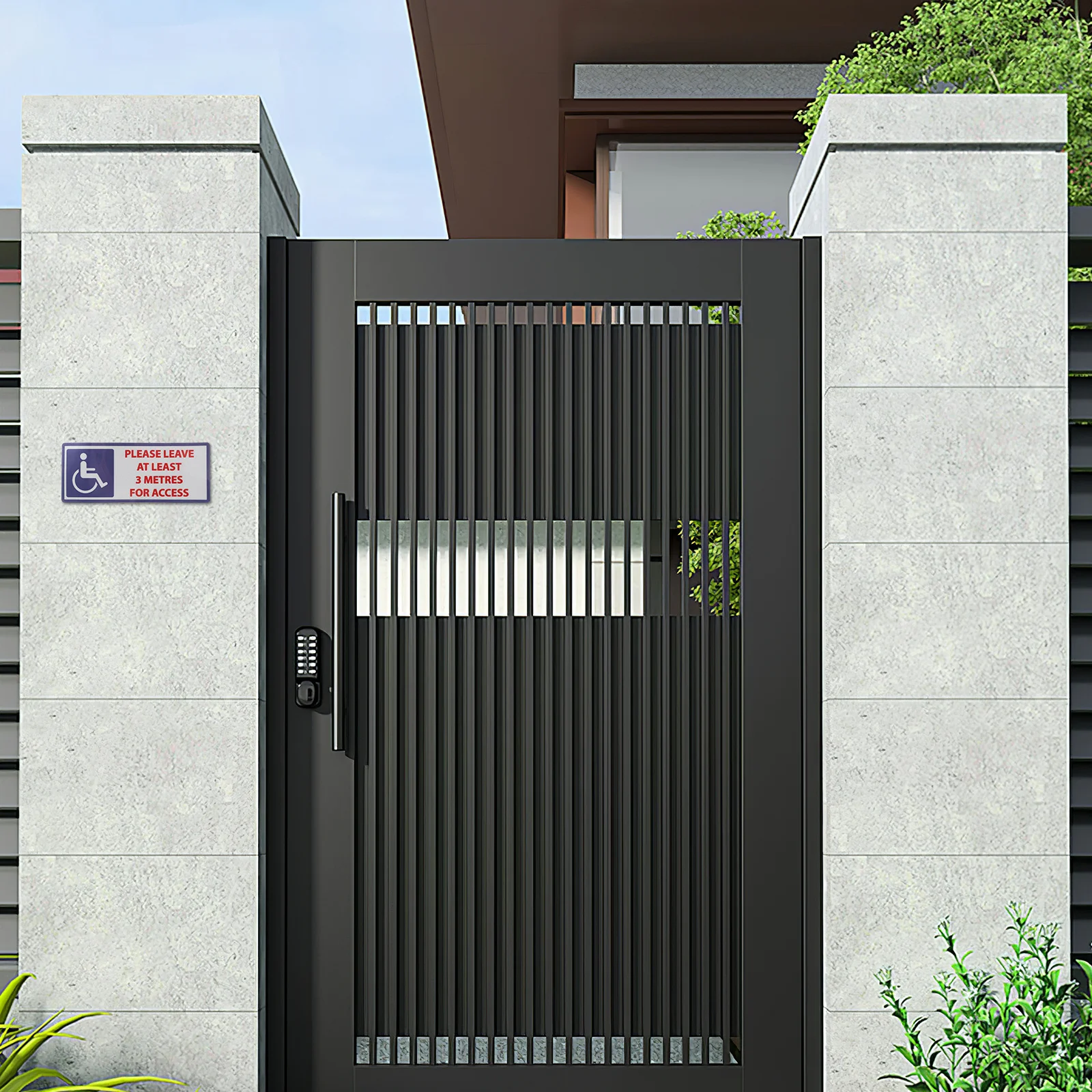 

3 Meters Distance Disabled People Warning Sticker Waterproof Durable Adhesive Decal For Floor Wall Parking Lot Safety Sign