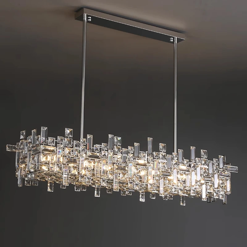 

Italian light luxury high-end atmospheric crystal chandelier designer villa luxury living room high-end bedroom dining room lamp