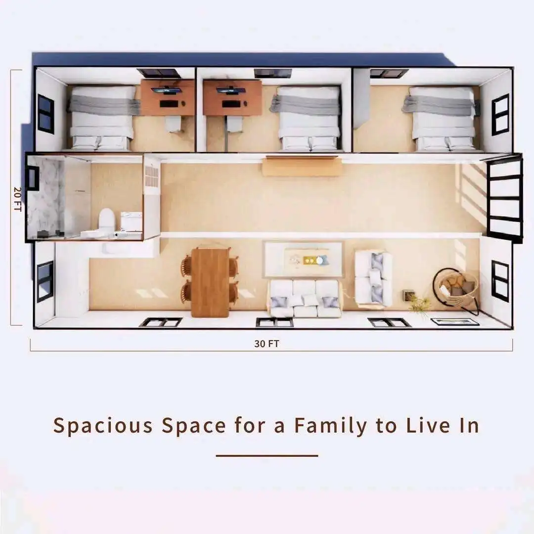 Prefabricated Modular Home Steel Structure Mobile 4 Bedroom Modern Light Steel Frame 30ft Expandable Container Folding House