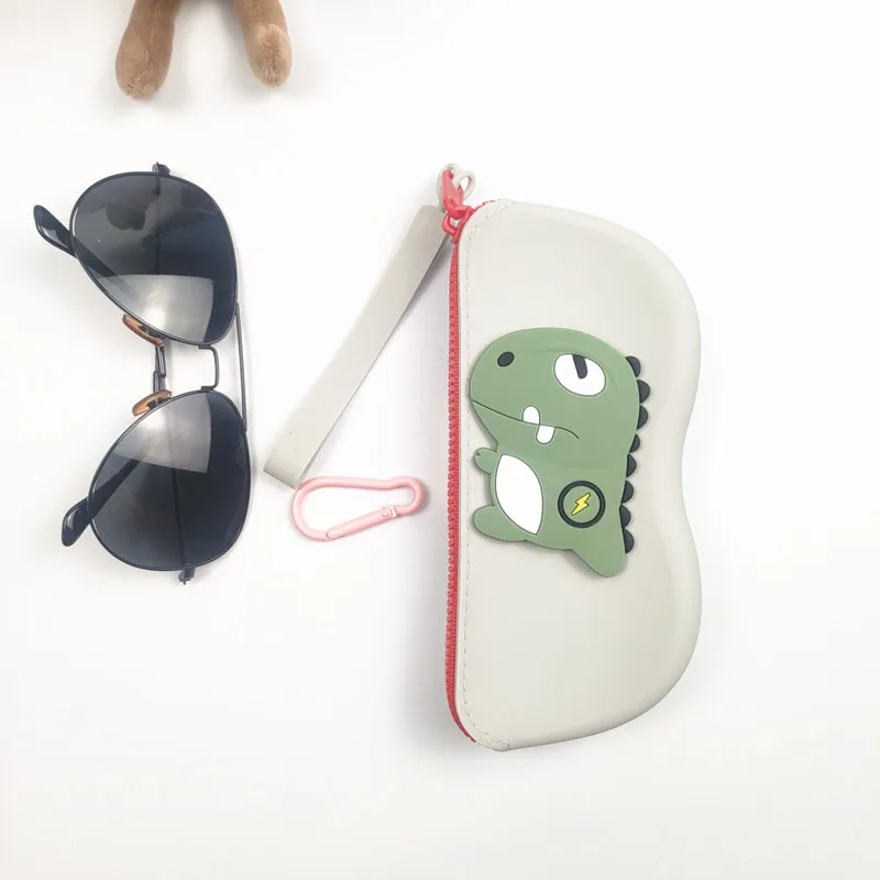 Portable Silicone Glasses Bag Sunglasses Protective Cover Hanging Bag Waterproof Candy Color with Lanyard Glasses Storage Bag B3
