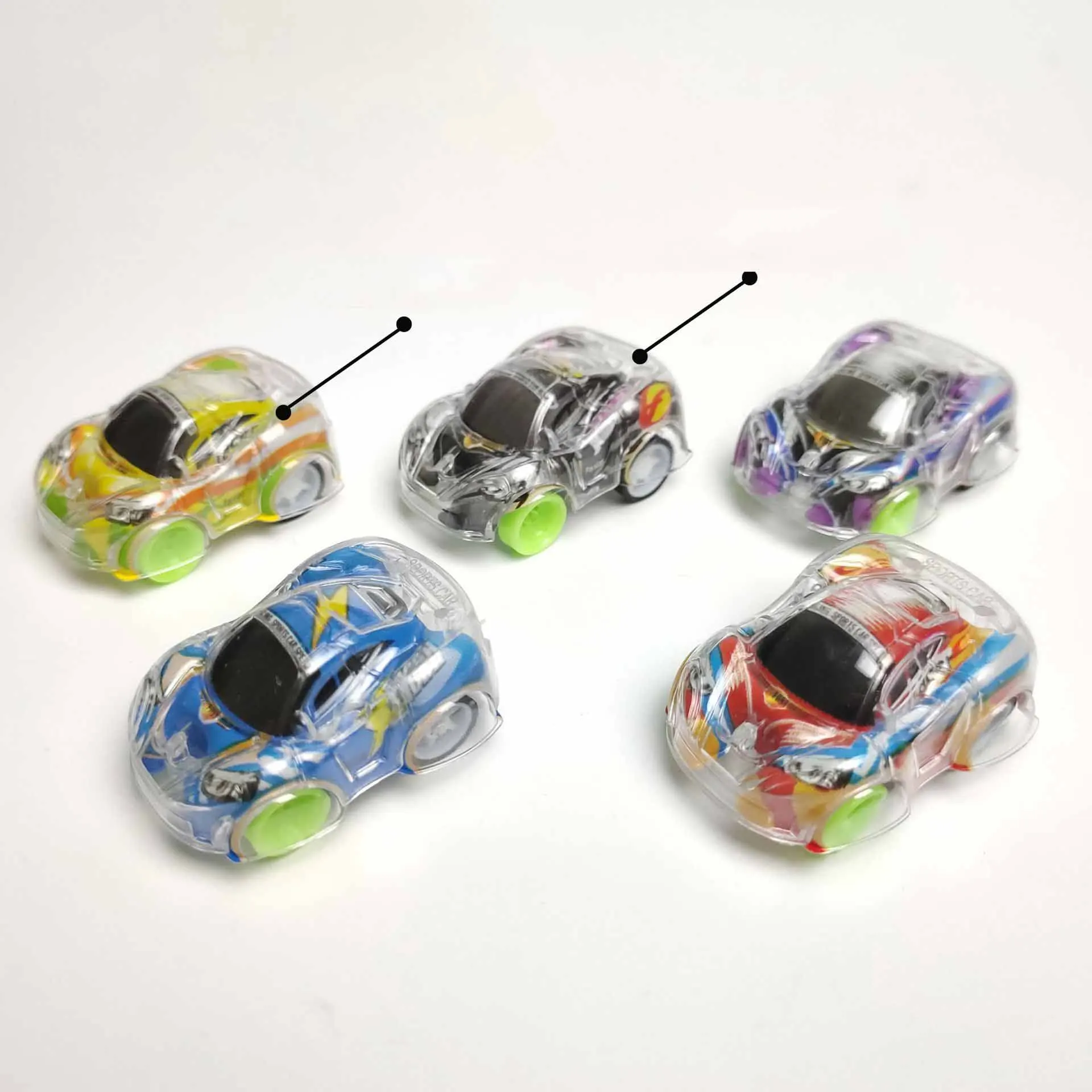 10Pcs Kids Pull Back Car Toys Mini Cartoon Transparent Graffiti Racing Car Kindergarten Gift Twisted Egg Toys Inertial Vehicle