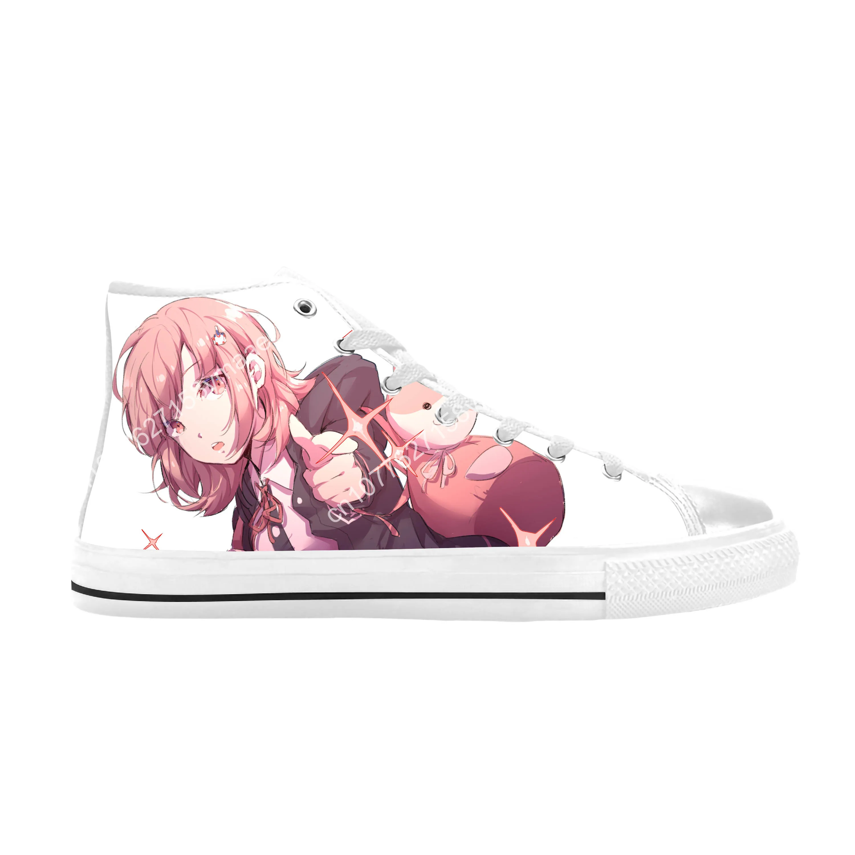Japanese Anime Cartoon Danganronpa Nanami Chiaki Casual Cloth Shoes High Top Comfortable Breathable 3D Print Men Women Sneakers