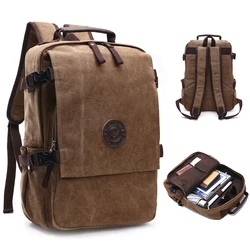 Men's Casual Canvas Backpack Stylish Laptop Backpack Multifunction School Bag Outdoor Travel Bags Durable Classic