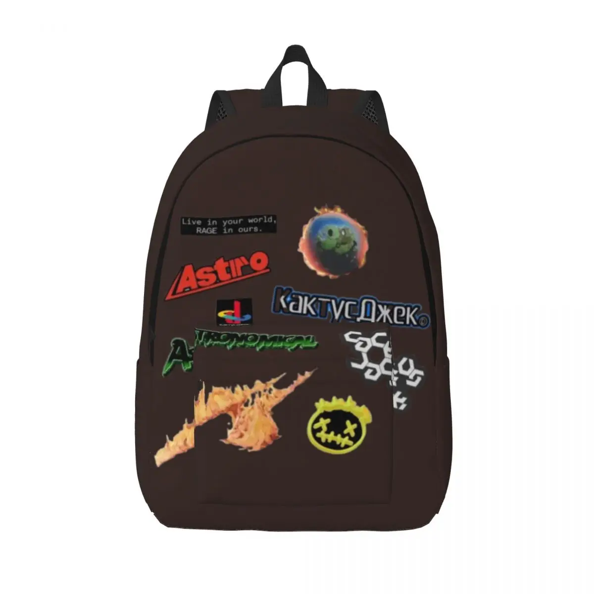 Travis Scott-mochila informal con estampado de Cactus Jack1, Bolsa Escolar ligera para la escuela, al aire libre, compras, oficina, 15,7 pulgadas y 17,7 pulgadas