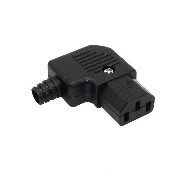 Black Elbow IEC320 C13 C14 Power Cord Wiring Power Plug Assemble IEC Connector Outlet PDU UPS Electrical AC Socket Plug 10A 250V