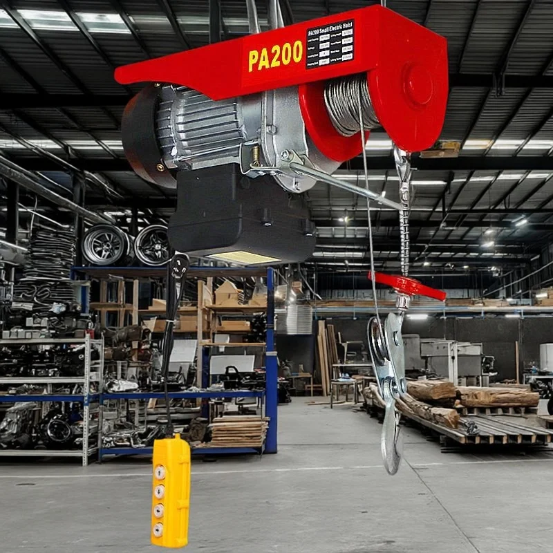 รอกไฟฟ้า 220/661 ปอนด์/100/300 กิโลกรัม 220 โวลต์ แบบพกพา พร้อมสายสลิงเหล็ก สำหรับโรงรถและคลังสินค้า