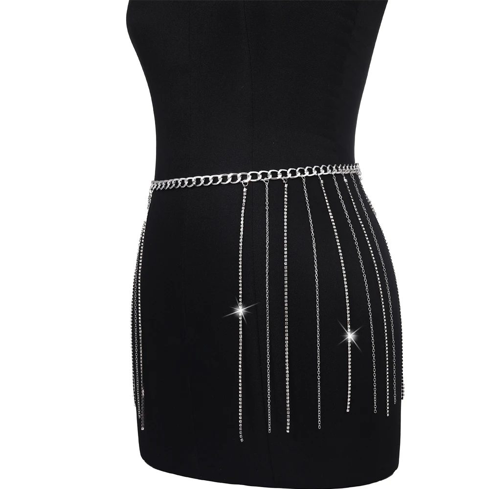 Sexy Waist Chain Crystal Body Chain Jewelry For Women Girls Dance Bikini Beach Nightclub Belly Jewelry Bodychain Accessories