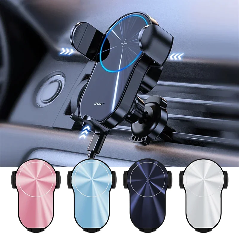 

Ossky 15W Car Phone Wireless Holder Charger Car Mount Air Vent Mount Car Infrared Induction QI Fast Charging For iPhone 15 14 13