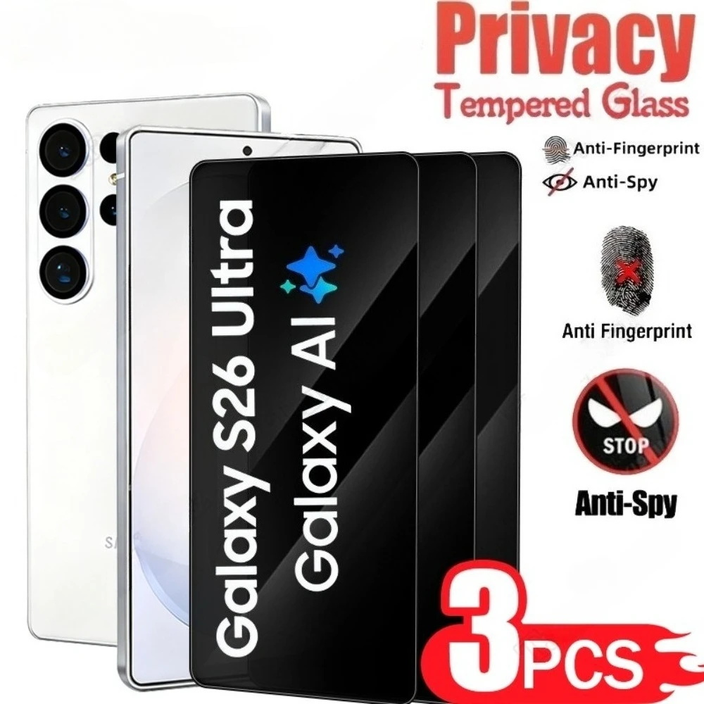 

3Pcs Anti Spy Full Screen Protector for Samsung Galaxy S26 S25 S24 Ultra S23 S22 S21 Plus S25 S24 FE Anti-Scratch Tempered Glass