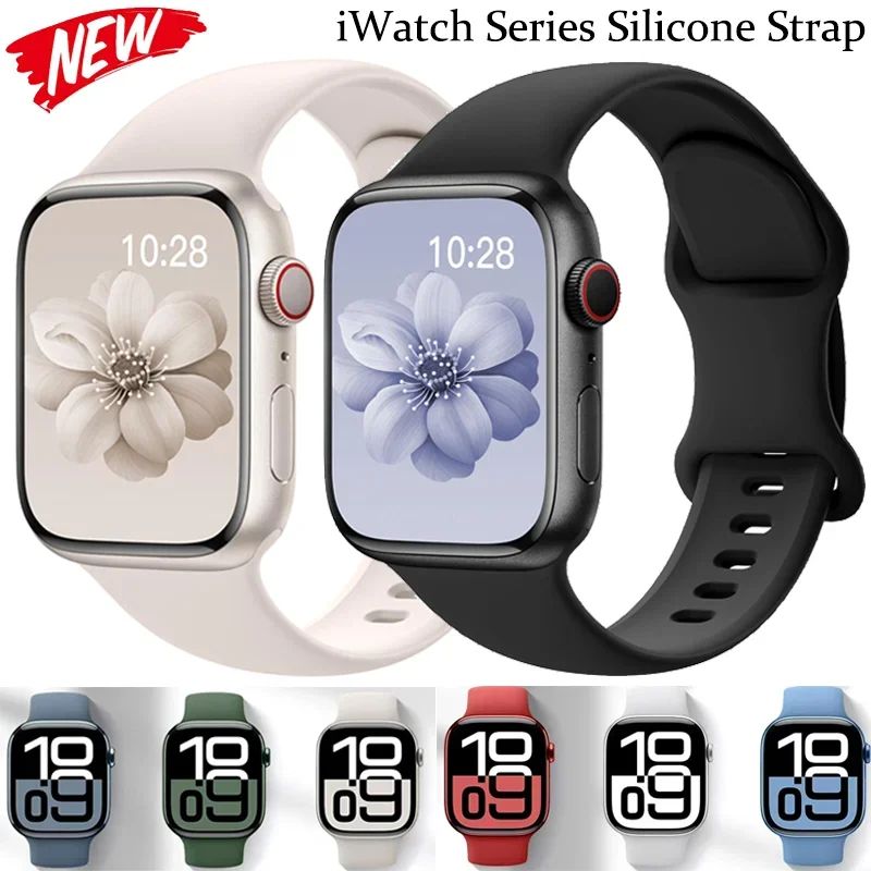 سيليكون حزام الساعات ل أبل 10 46 مللي متر 42 مللي متر 9 8 7 45 مللي متر 41 مللي متر الترا 2 49 مللي متر سوار رياضي معصمه iWatch 6 5 4 SE 44 مللي متر 40 مللي متر