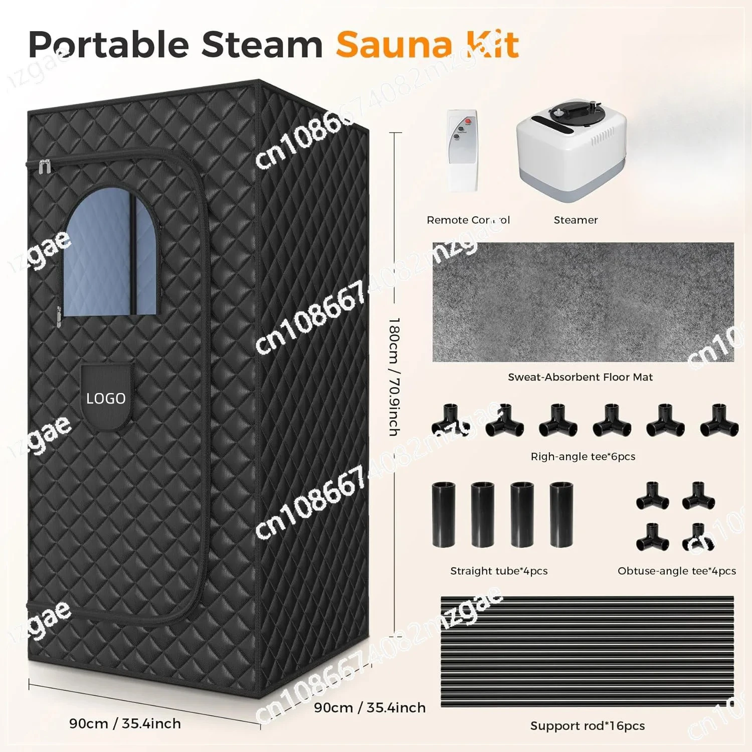 صندوق ساونا لغرفة تبخير الجسم بالكامل للمنزل، تصميم محمول قابل للطي مع معدات نظام التعرق والحمام #3