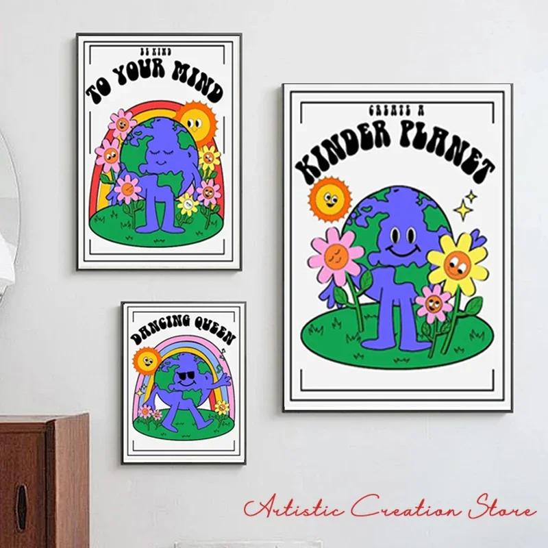 Современный скандинавский стиль, фотография, солнце и земля, печать на холсте для современной семейной спальни, клуба