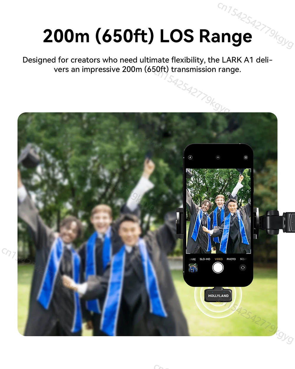 ميكروفون لاسلكي Hollyland LARK A1 لهاتف iPhone وAndroid وميكروفون لمدونات الفيديو على Youtube Tiktok وميكروفون إلغاء الضوضاء