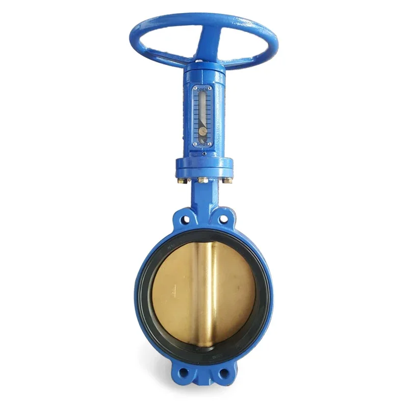 High Quality DIN JIS BS API PN10-16 Wafer Type Semi-lug Butterfly Valve Factory Suppliers with Spur Gear