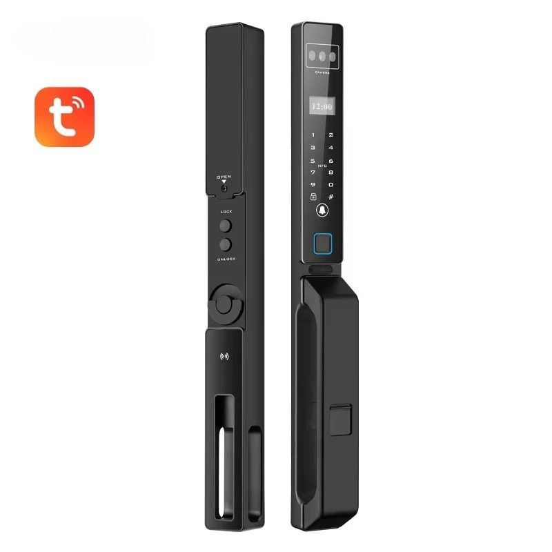 

Face Recognition Fingerprint Hold Hands Lock Narrow Bezel Cell Phone Tuya Aluminum Door Code Lock Automatic Smart Door Lock