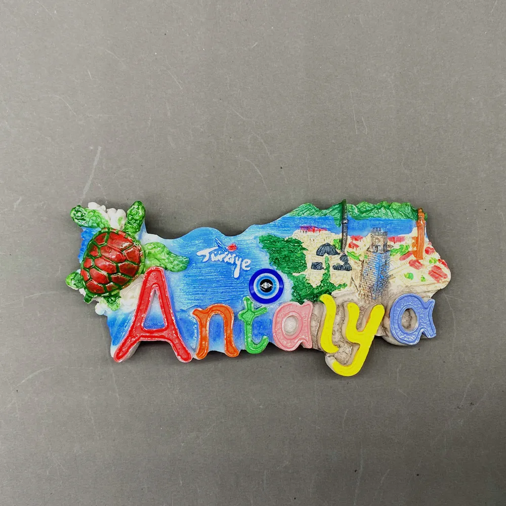 Магнит на холодильник из Турции, сувенирный декоративный магнит для аксессуаров на холодильник, Анталья, подарок на память для путешествий, магнитные магниты из смолы