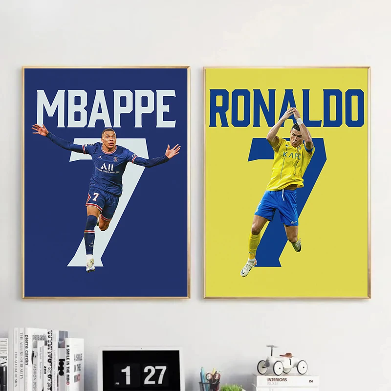 Pop Sports Athlete Football Champion Soccer Star Poster Canvas Painting Wall Art Pictures Home Club Bar Decor Fans Gift