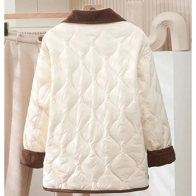 한국 여성 패션 다운 코튼 코트 가을 겨울 여성 캐주얼 파카 아우터웨어 2025 여성 대형 사이즈 4XL 코튼 패딩 재킷