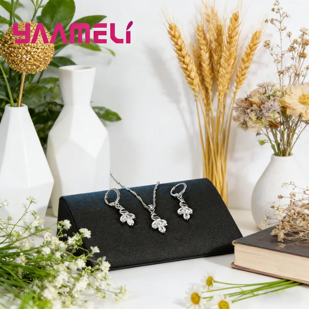 Fashion Design Jewelry Sets For Women 925 Sterling Silver Cute Peacock Pendant Necklace Earrings