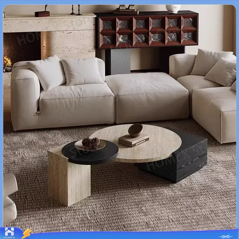 Nordic Modern Marble Coffee Table Luxury Minimalist Vintage Living Room Furniture Small Round Side Table Home Decor Accent