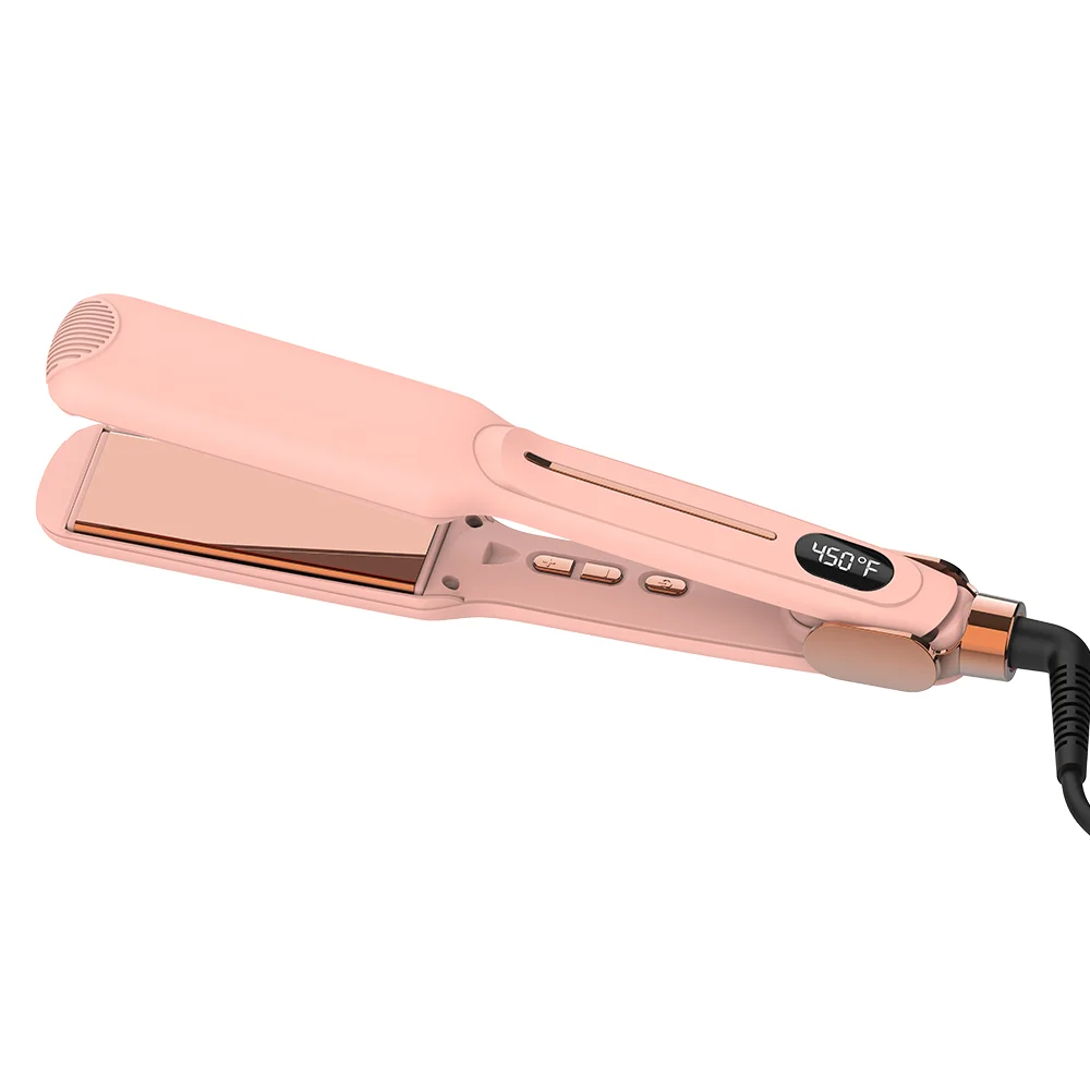 

Professional Infrared Hair Curler Straightener Custom Private Label 480F Titanium MCH Fast Heating Flat Iron LCD Electric Hotels