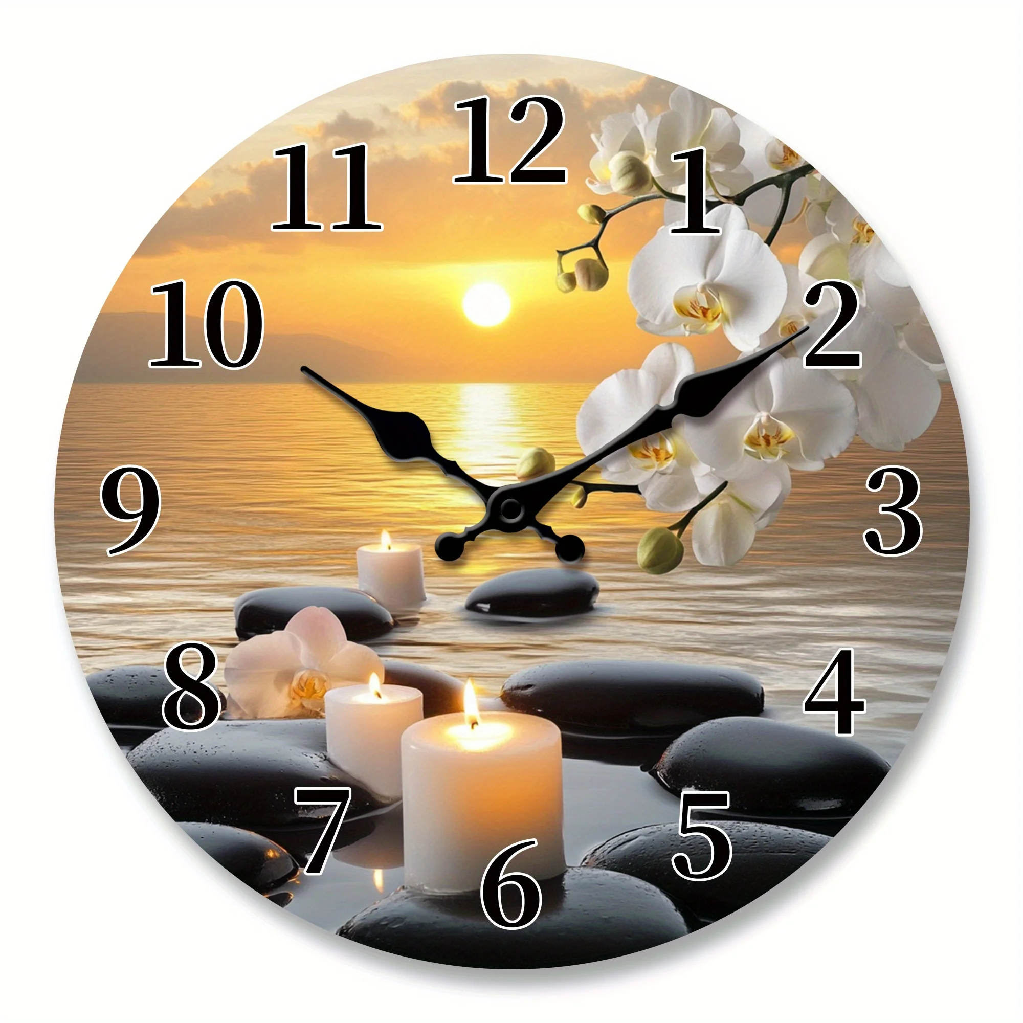 Home Office Background - [Moderne Holzwanduhr] Moderne Holzwanduhr mit ruhigem