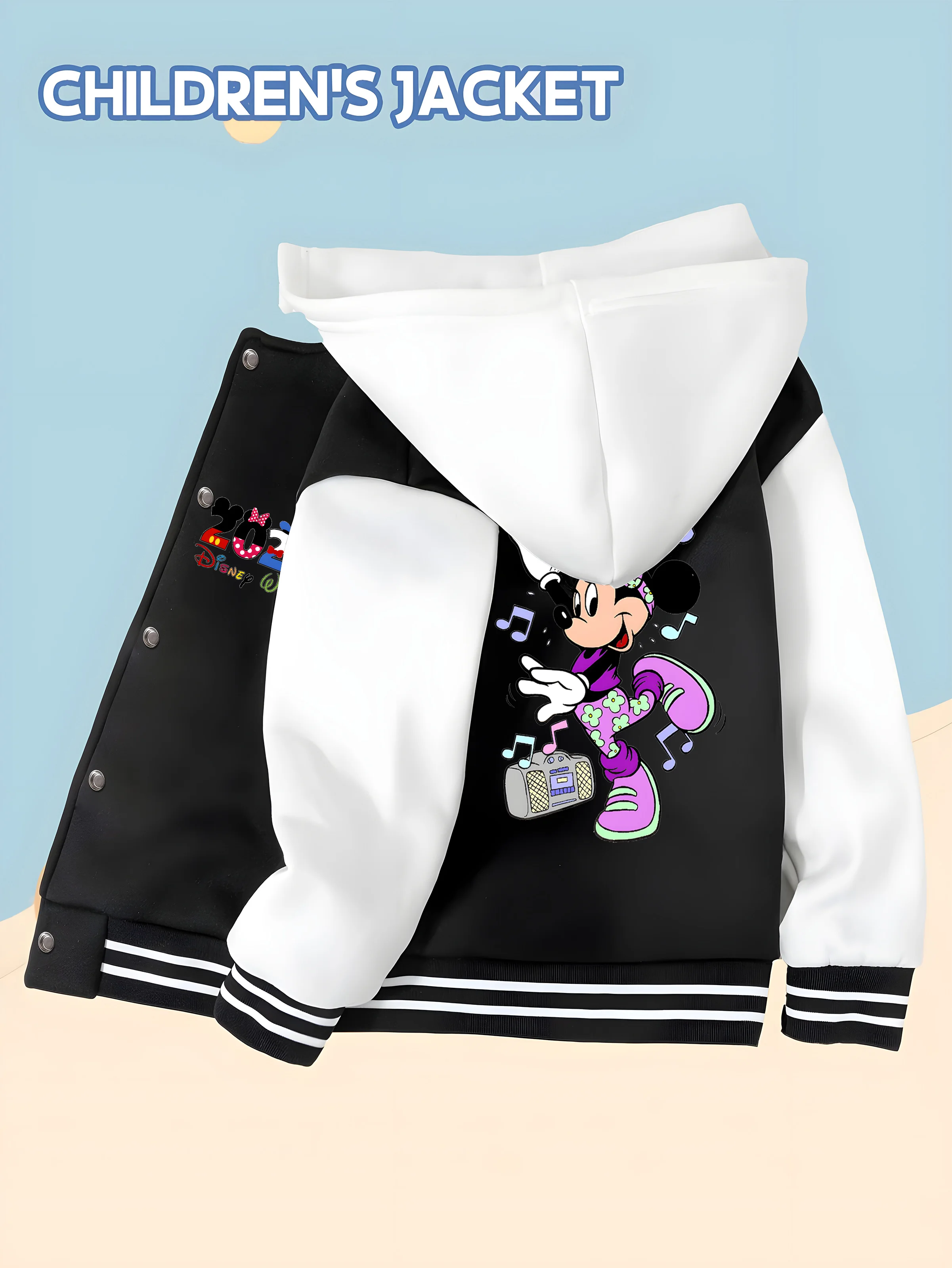 

MINISO Disney collaboration Minnie Mouse music children's clothing jacket - Minnie Mouse dynamic music style, casual