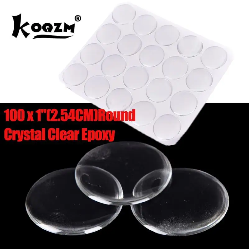 100PCS 1 "okrągłe 3D krystalicznie czyste klej epoksydowy kółka naklejka wypukła otwieracz butelek