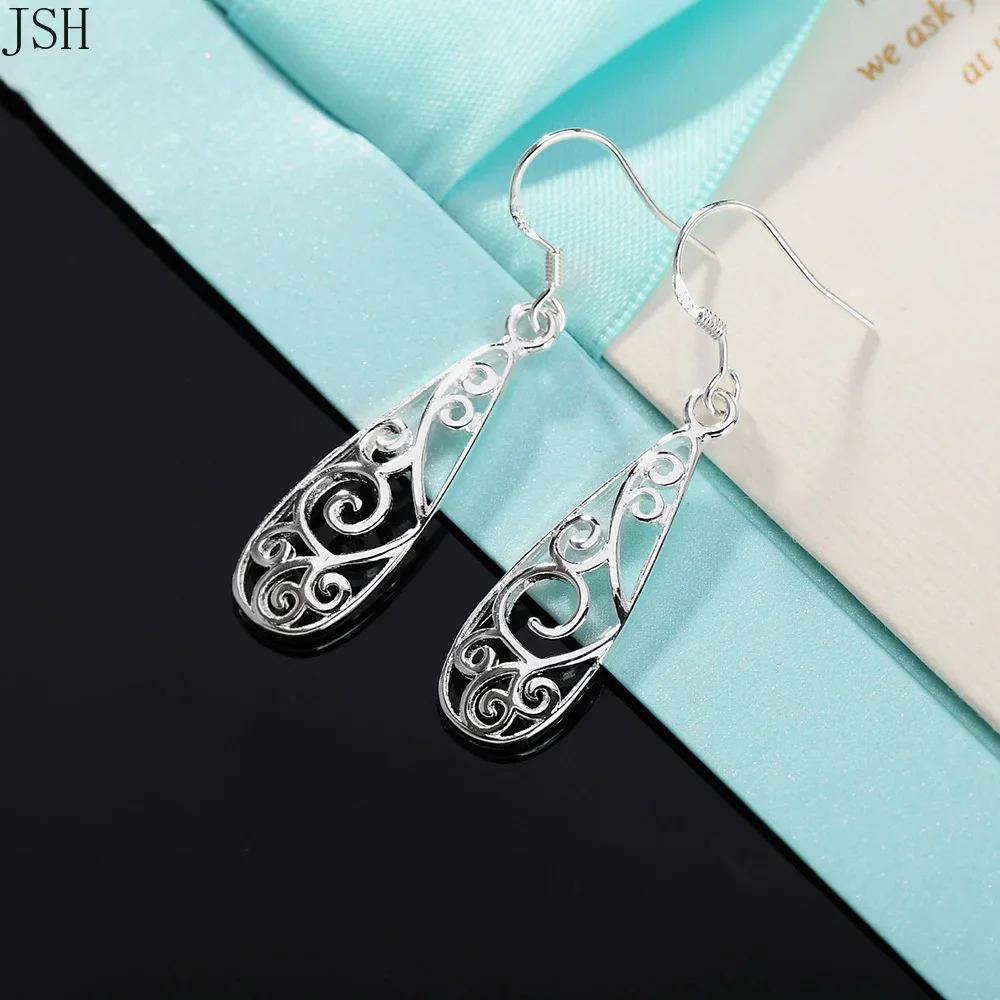 Promotion Cute Lady Retro Women Silver 925 Plated Earrings High Quality Fashion Classic Jewelry Charms Wedding LE018