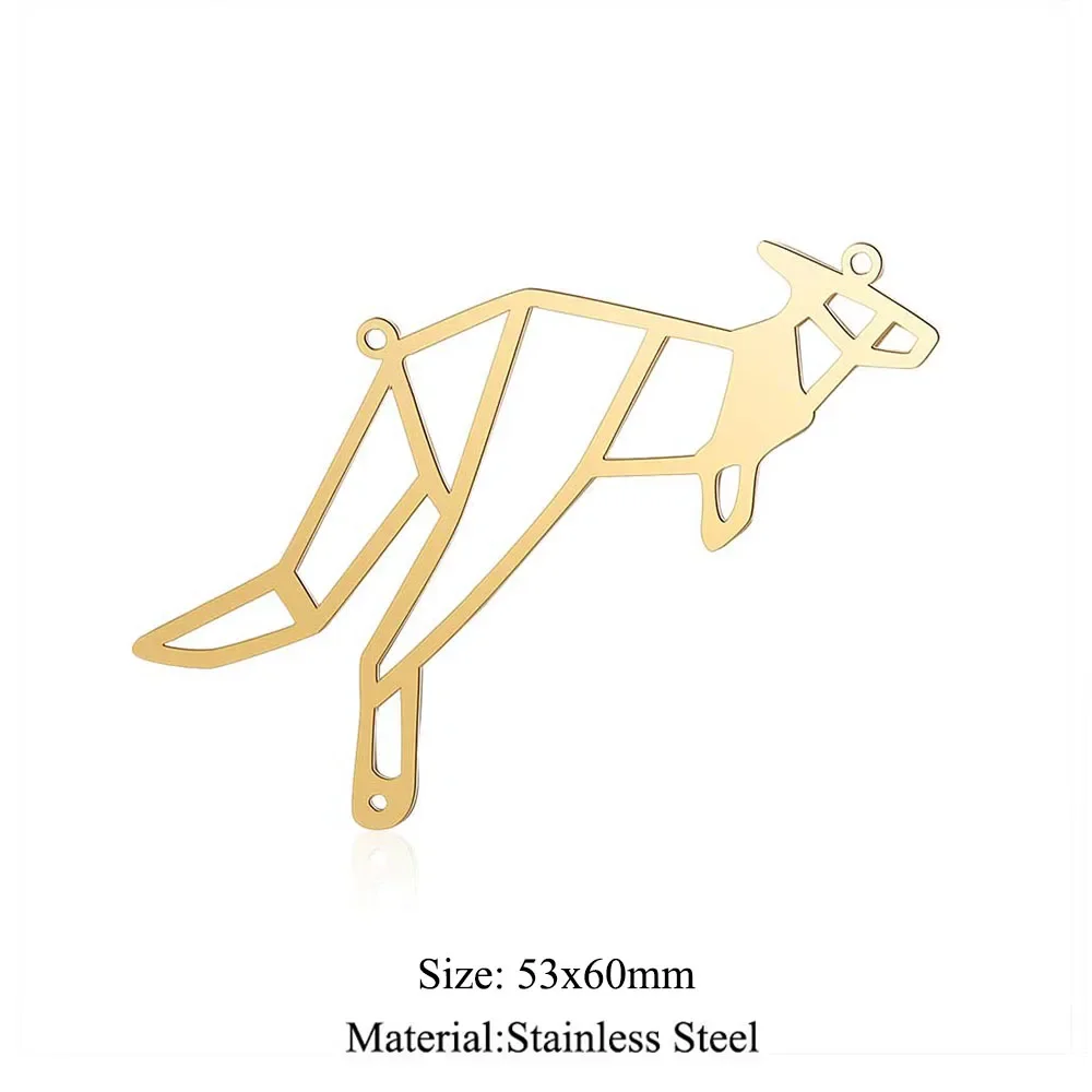 5pcs/lot Stainless Steel DIY Hummingbird Animal Charm Pendant Wholesale Kangaroo Jewelry Findings Necklace Making Top Quality