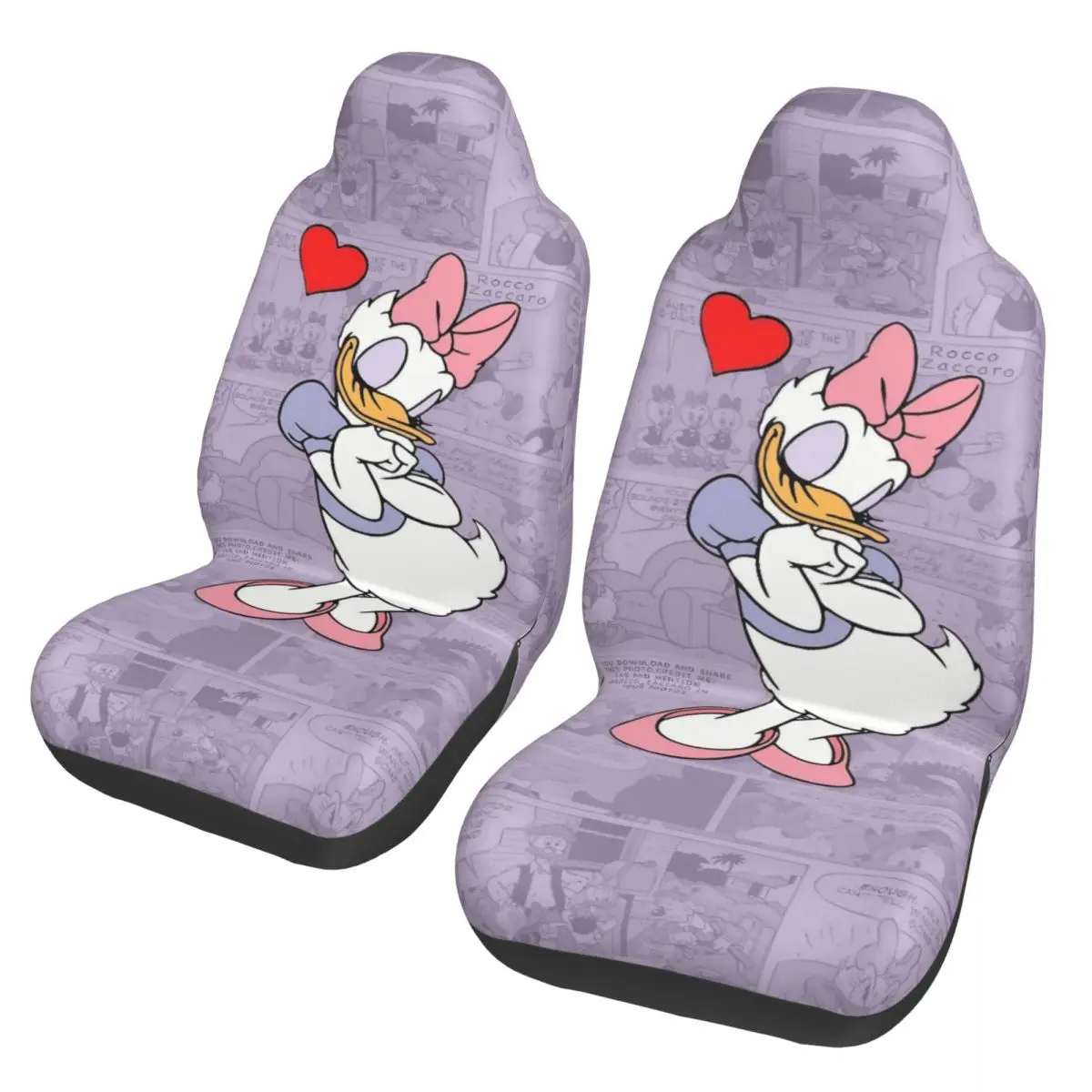 

Funny Cute Daisy Duck Car Seat Covers for Front Seats Interior Auto Truck Van SUV Cars Flexible Cover Set of 2